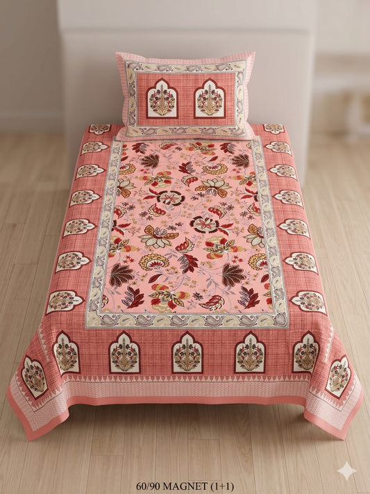 Cotton-Feel Viscose Blend Single Bedsheet with Pillow Cover