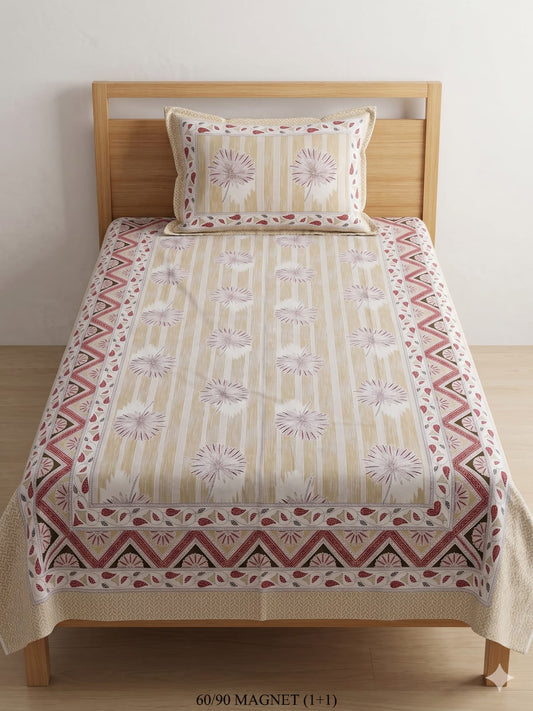 Cotton-Feel Viscose Blend Single Bedsheet with Pillow Cover