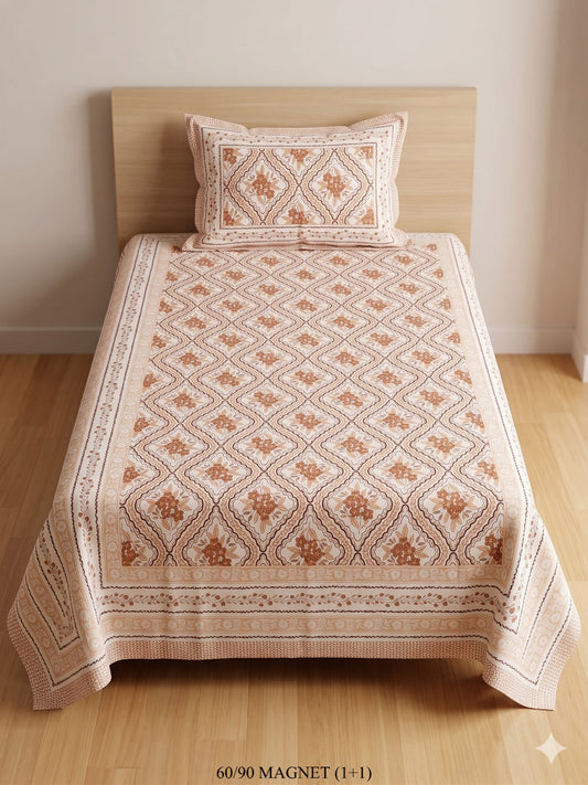 Cotton-Feel Viscose Blend Single Bedsheet with Pillow Cover