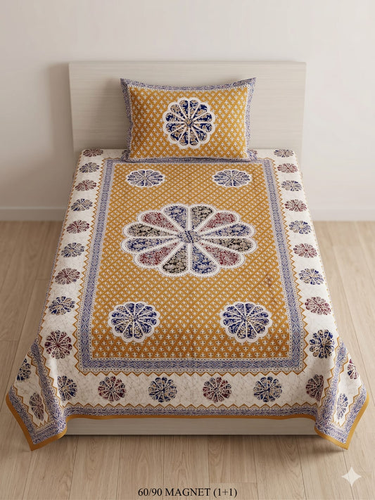 Cotton-Feel Viscose Blend Single Bedsheet with Pillow Cover
