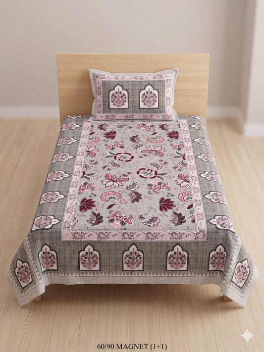 Cotton-Feel Viscose Blend Single Bedsheet with Pillow Cover