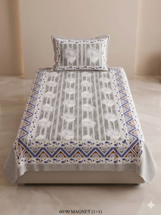 Cotton-Feel Viscose Blend Single Bedsheet with Pillow Cover