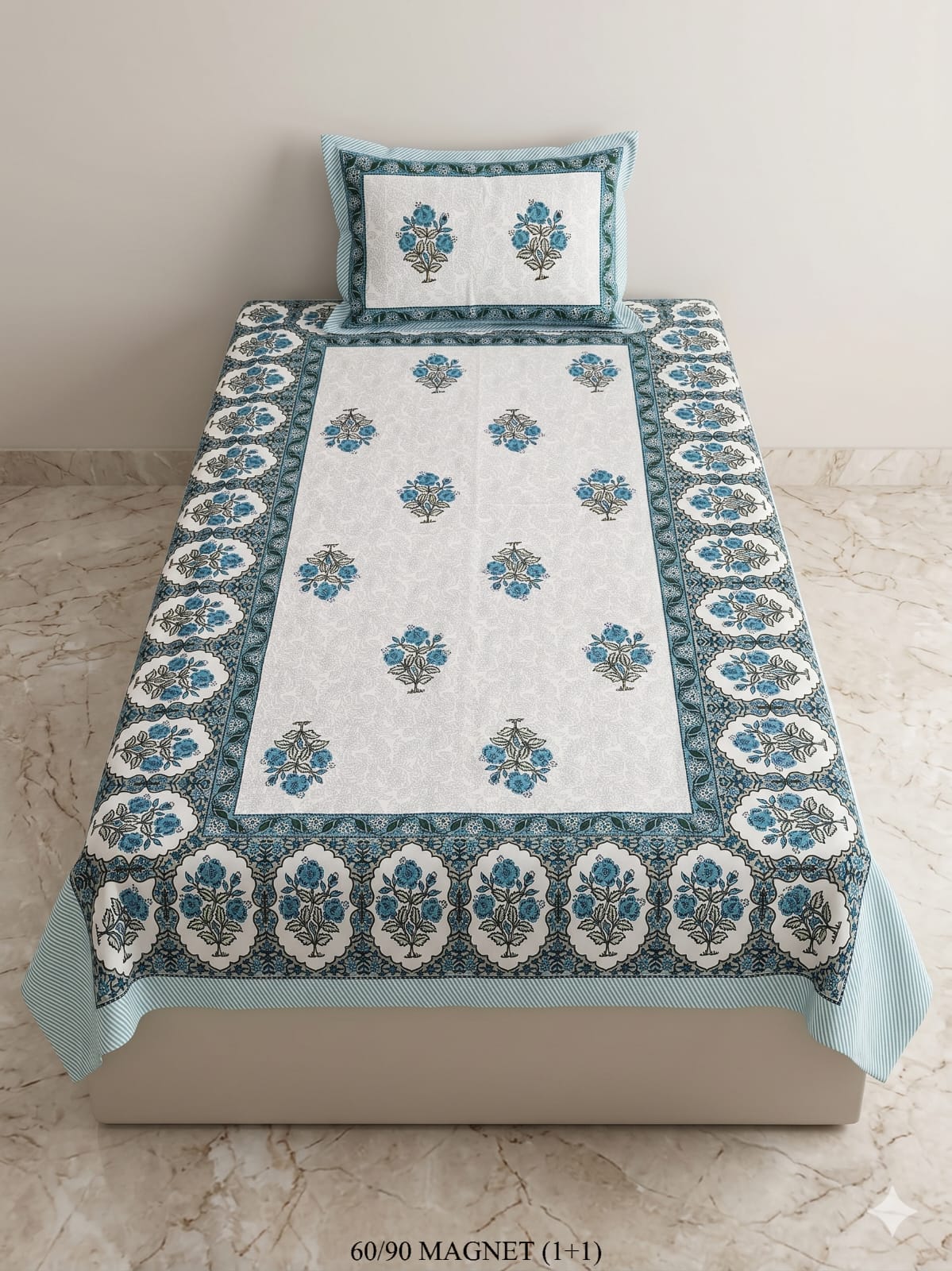 Cotton-Feel Viscose Blend Single Bedsheet with Pillow Cover