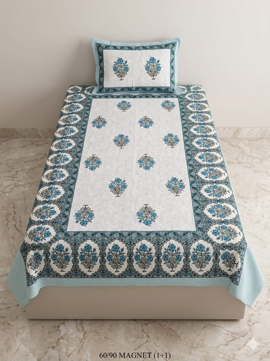 Cotton-Feel Viscose Blend Single Bedsheet with Pillow Cover