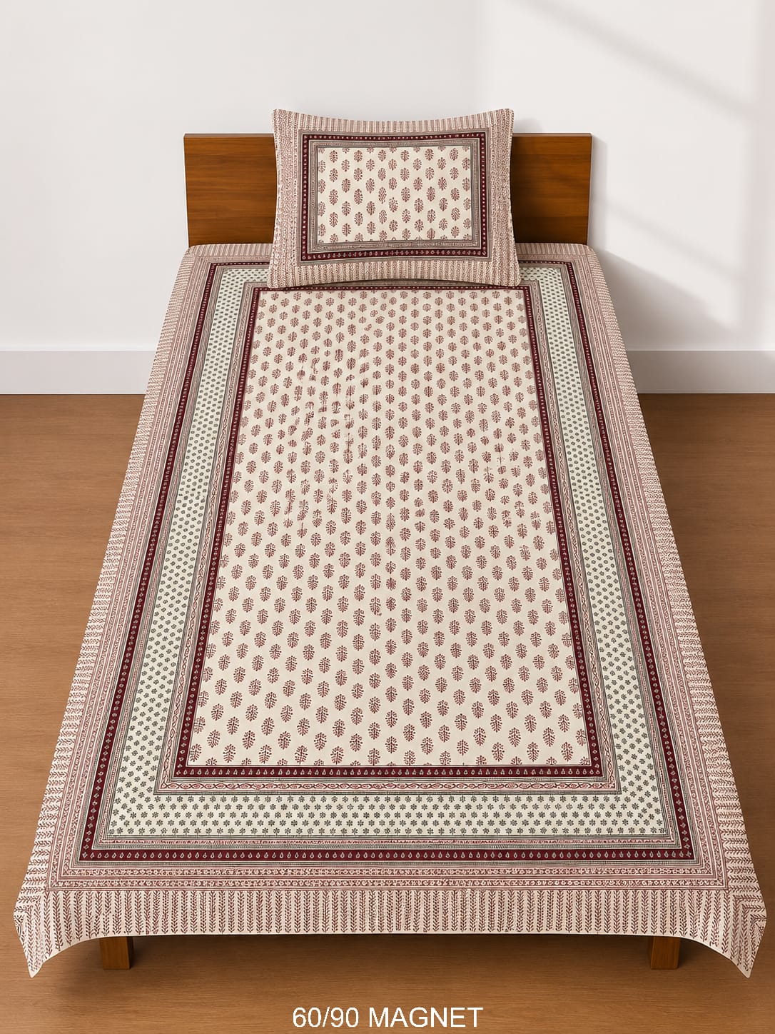 Cotton-Feel Viscose Blend Single Bedsheet with Pillow Cover