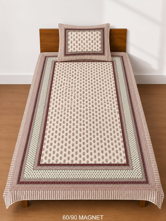 Cotton-Feel Viscose Blend Single Bedsheet with Pillow Cover