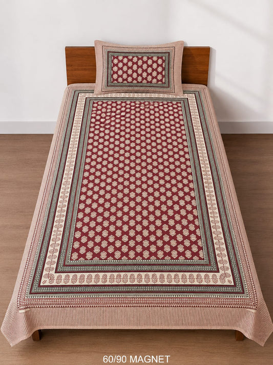 Cotton-Feel Viscose Blend Single Bedsheet with Pillow Cover
