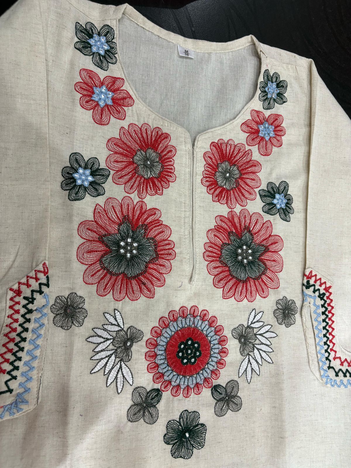 Cotton Flex Kurta Pant Set with Embroidery Work