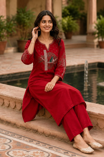Cotton Flex Kurti Pant Set for Women