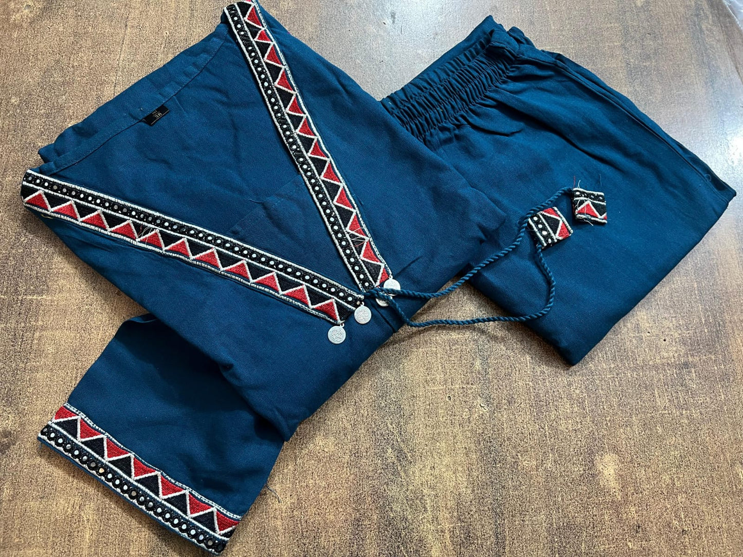 Cotton Flex Kurti with Plazo Set with Embroidery Work