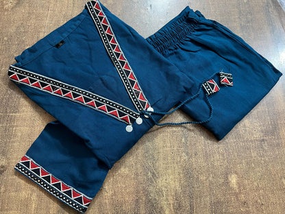 Cotton Flex Kurti with Plazo Set with Embroidery Work