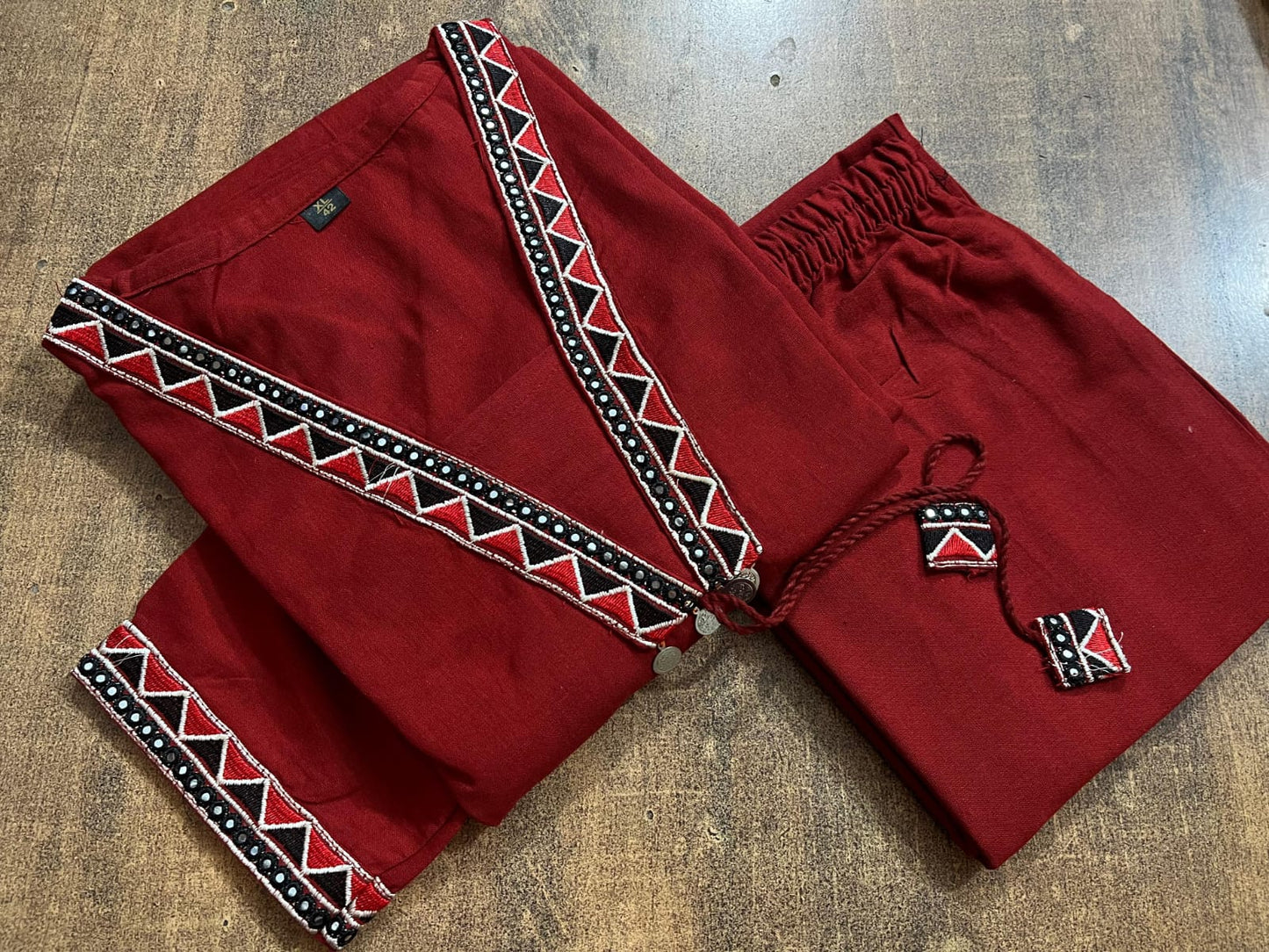 Cotton Flex Kurti with Plazo Set with Embroidery Work