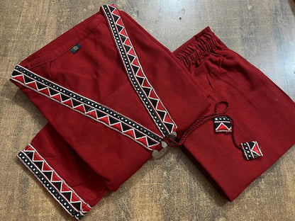 Cotton Flex Kurti with Plazo Set with Embroidery Work