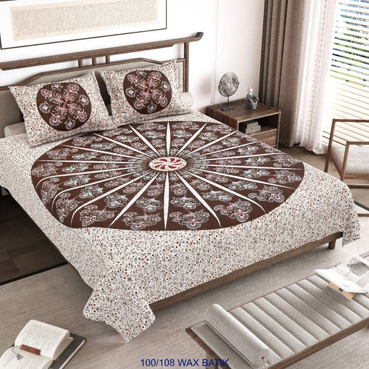 Cotton King Size Bedsheet with Pillow Covers – 100×108 Inches