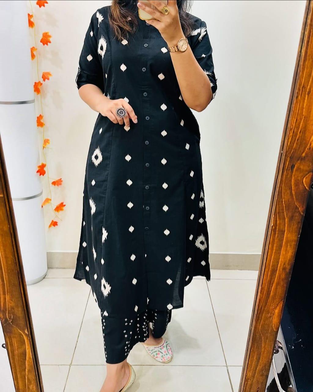 Cotton Kurti Palazzo Set – A-Line Co-ord Set with Ankle length Pant