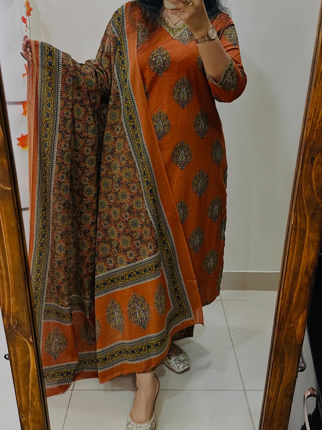 Cotton Kurti Pant Set with Cotton Dupatta for Women – Fully Stitched