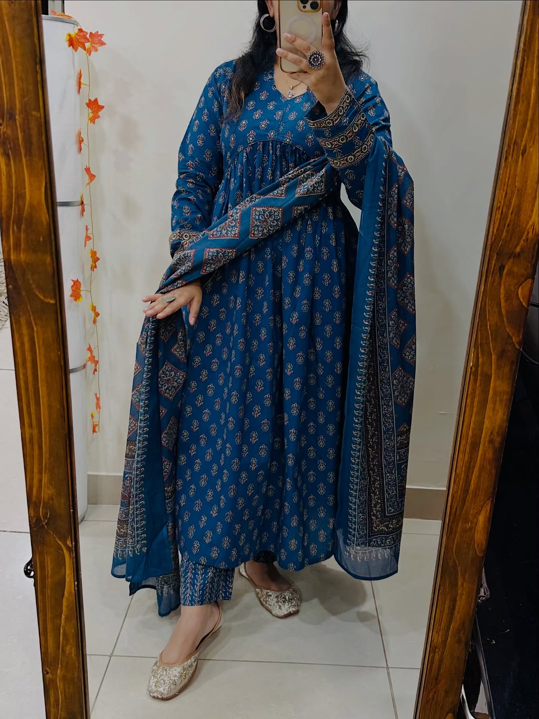 Cotton Kurti Pant Set with Dupatta for Women