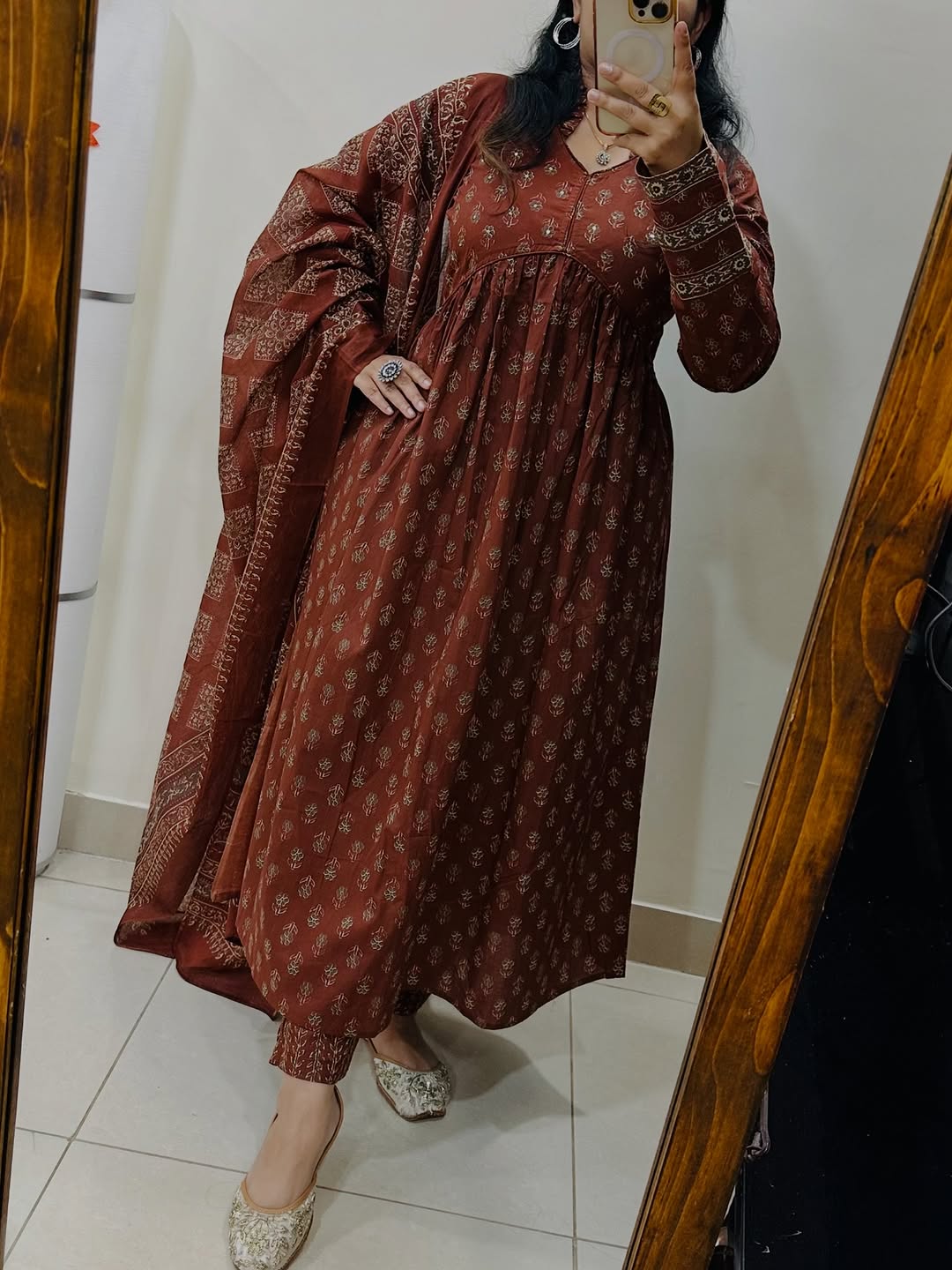 Cotton Kurti Pant Set with Dupatta for Women