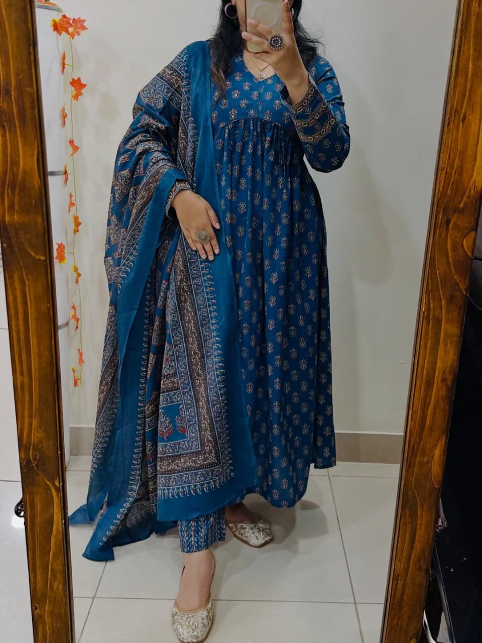 Cotton Kurti Pant Set with Dupatta for Women