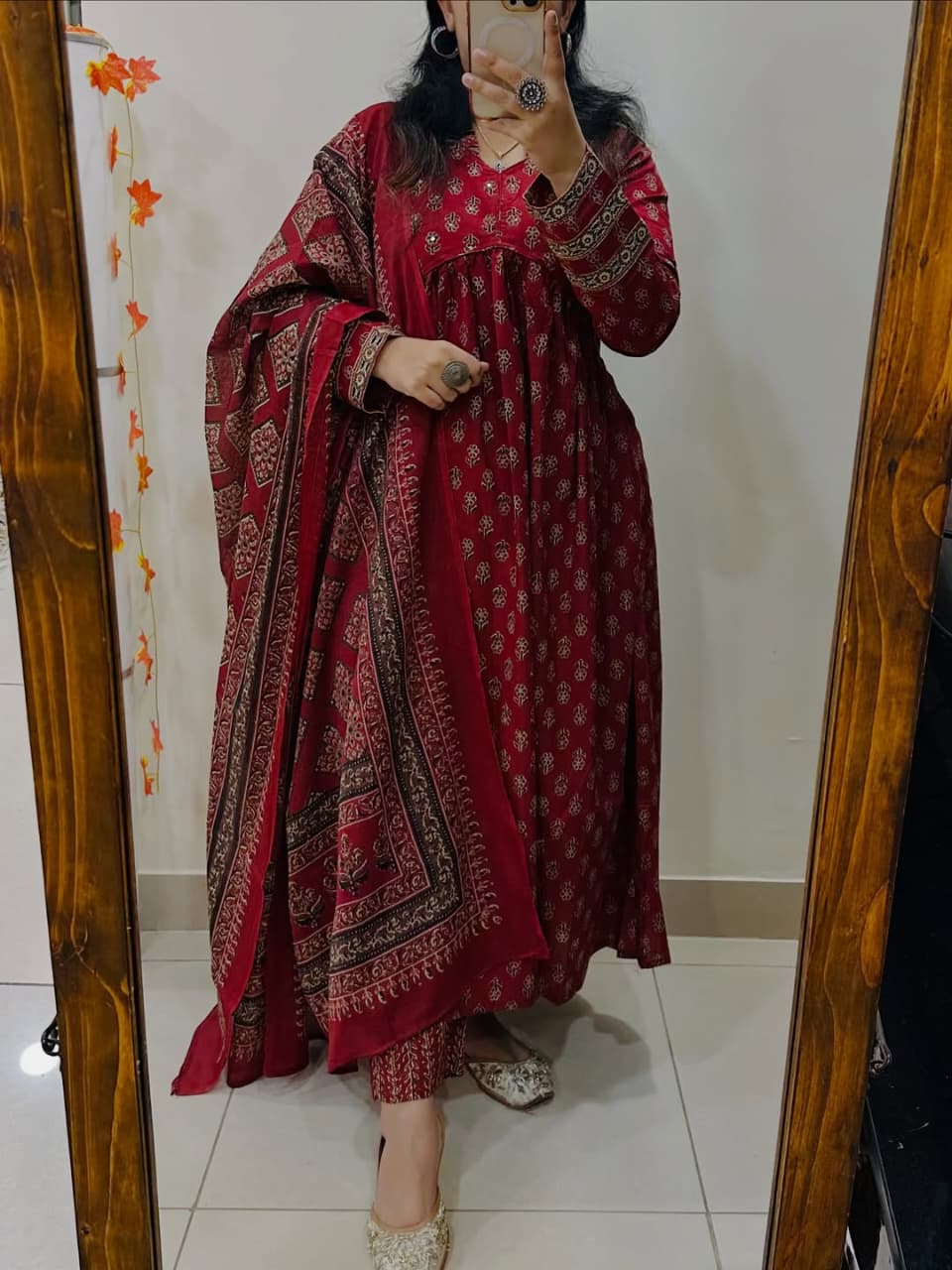 Cotton Kurti Pant Set with Dupatta for Women
