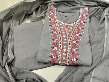 Cotton Kurti Pant Set with Malmal Dupatta