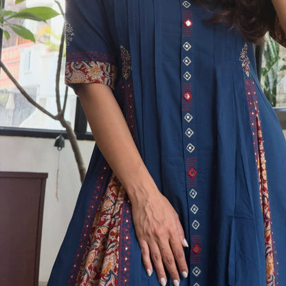 Cotton Kurti Pant Set with Pintex Design & Sequin Work