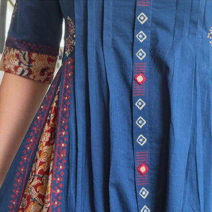 Cotton Kurti Pant Set with Pintex Design & Sequin Work