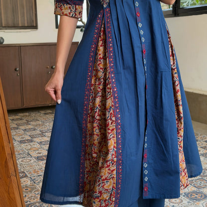 Cotton Kurti Pant Set with Pintex Design & Sequin Work