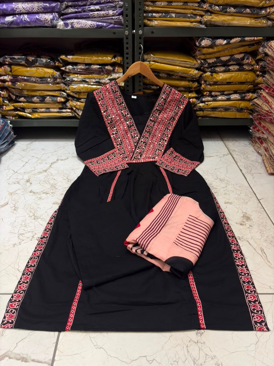 Cotton Printed Kurti Set with Cotton Pant & Mal Mal Dupatta