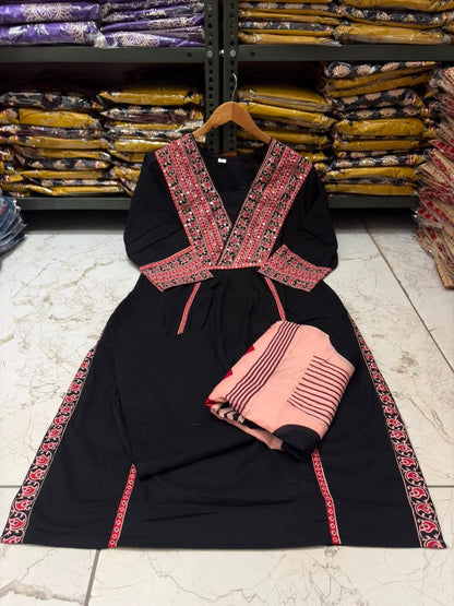 Cotton Printed Kurti Set with Cotton Pant & Mal Mal Dupatta