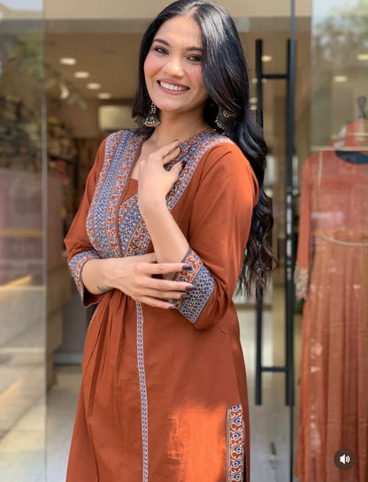 Cotton Printed Kurti Set with Cotton Pant & Mal Mal Dupatta