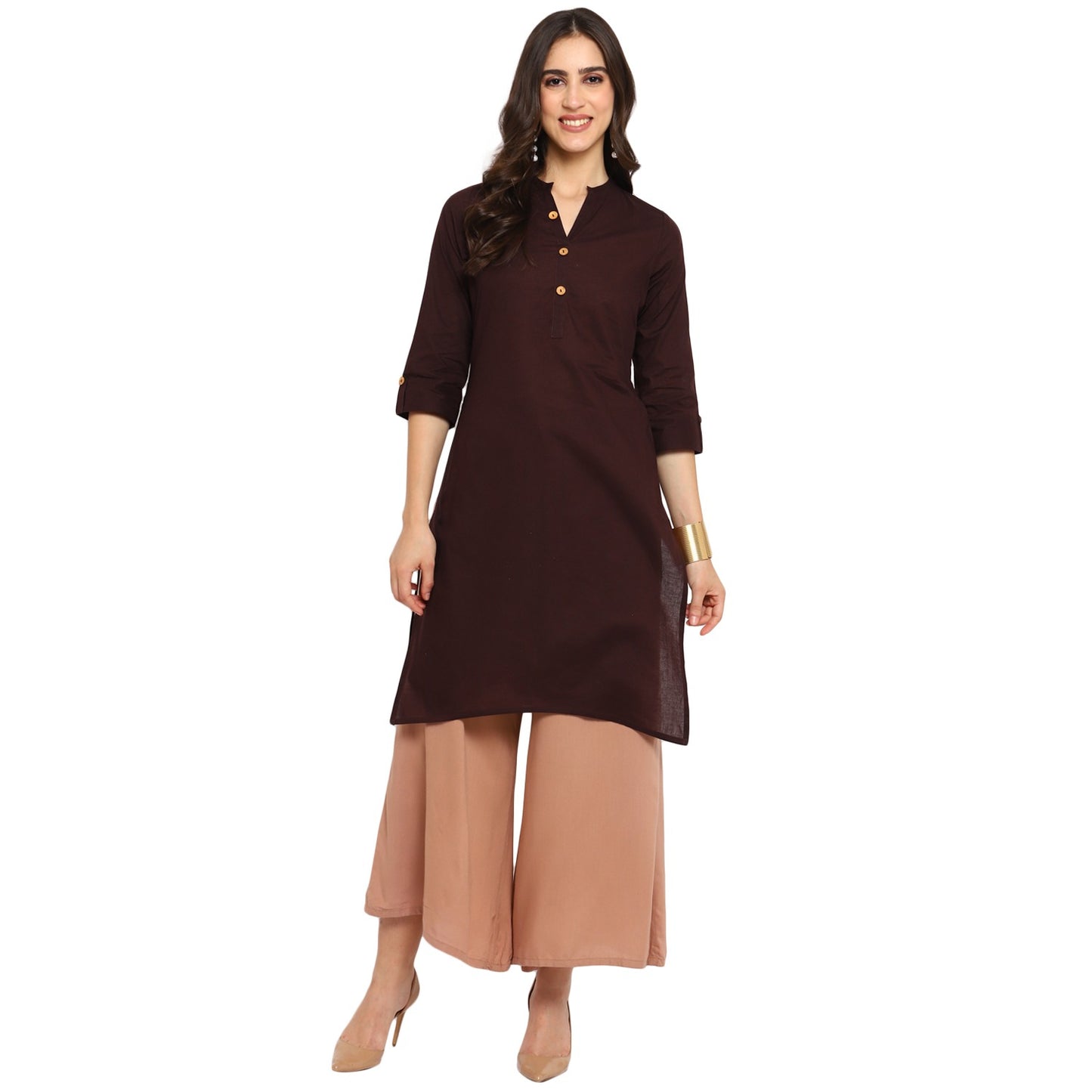 Cotton Kurti with Traditional Sleeves for Women