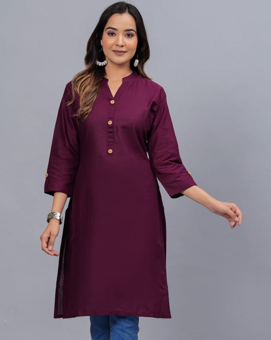 Cotton Kurti with Traditional Sleeves for Women