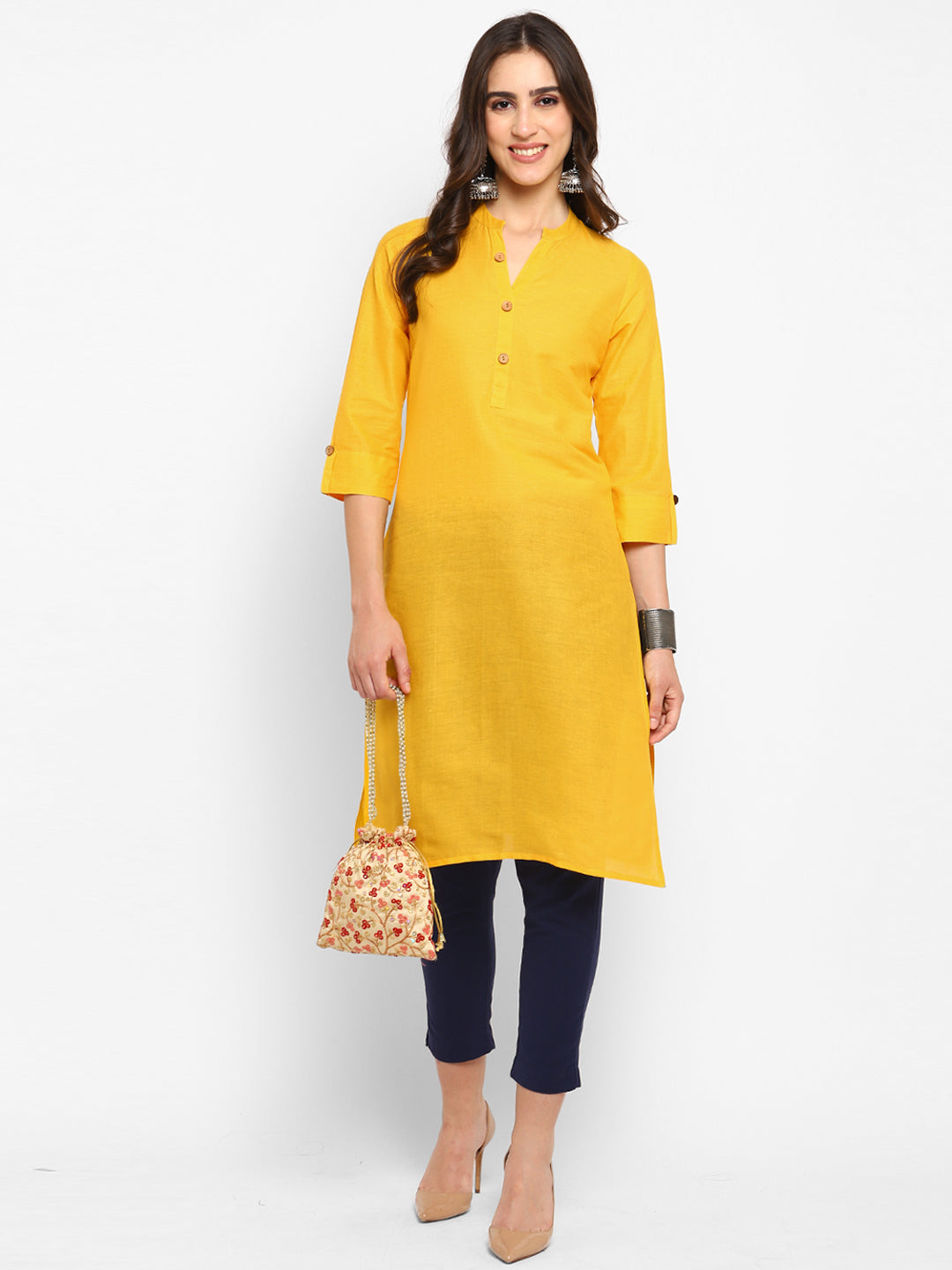 Cotton Kurti with Traditional Sleeves for Women