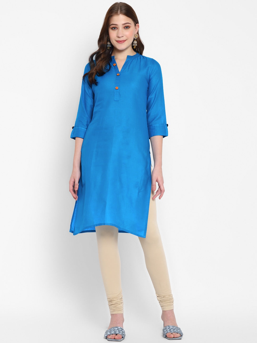 Cotton Kurti with Traditional Sleeves for Women