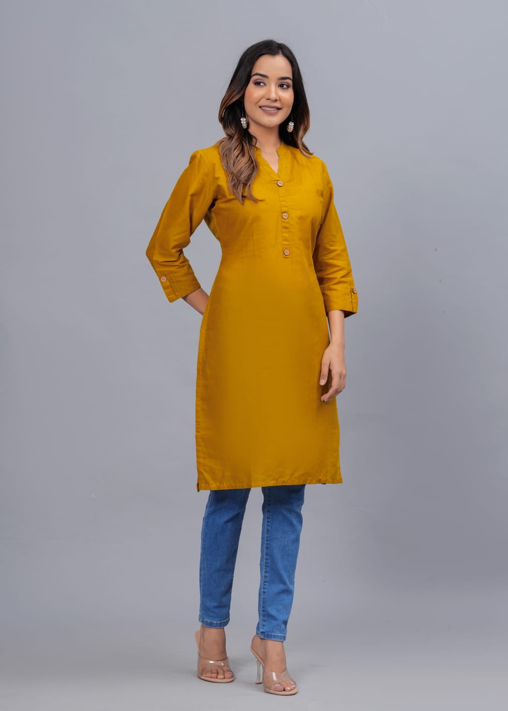 Cotton Kurti with Traditional Sleeves for Women