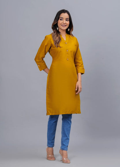Cotton Kurti with Traditional Sleeves for Women