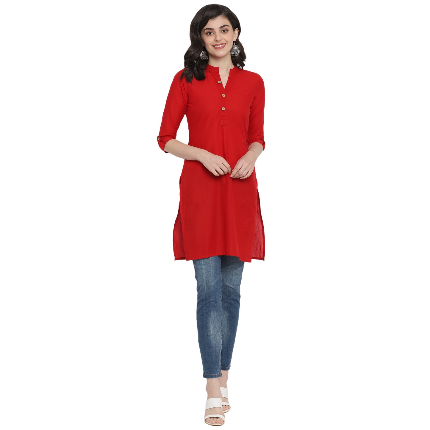 Cotton Kurti with Traditional Sleeves for Women