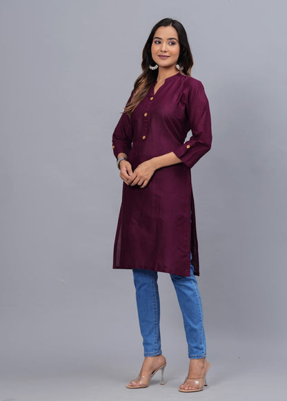 Cotton Kurti with Traditional Sleeves for Women