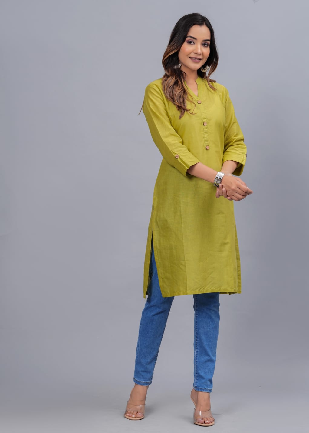 Cotton Kurti with Traditional Sleeves for Women