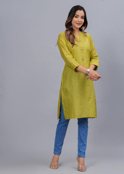Cotton Kurti with Traditional Sleeves for Women
