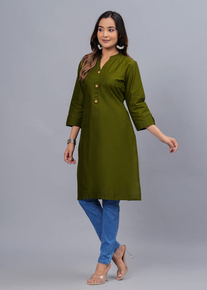 Cotton Kurti with Traditional Sleeves for Women