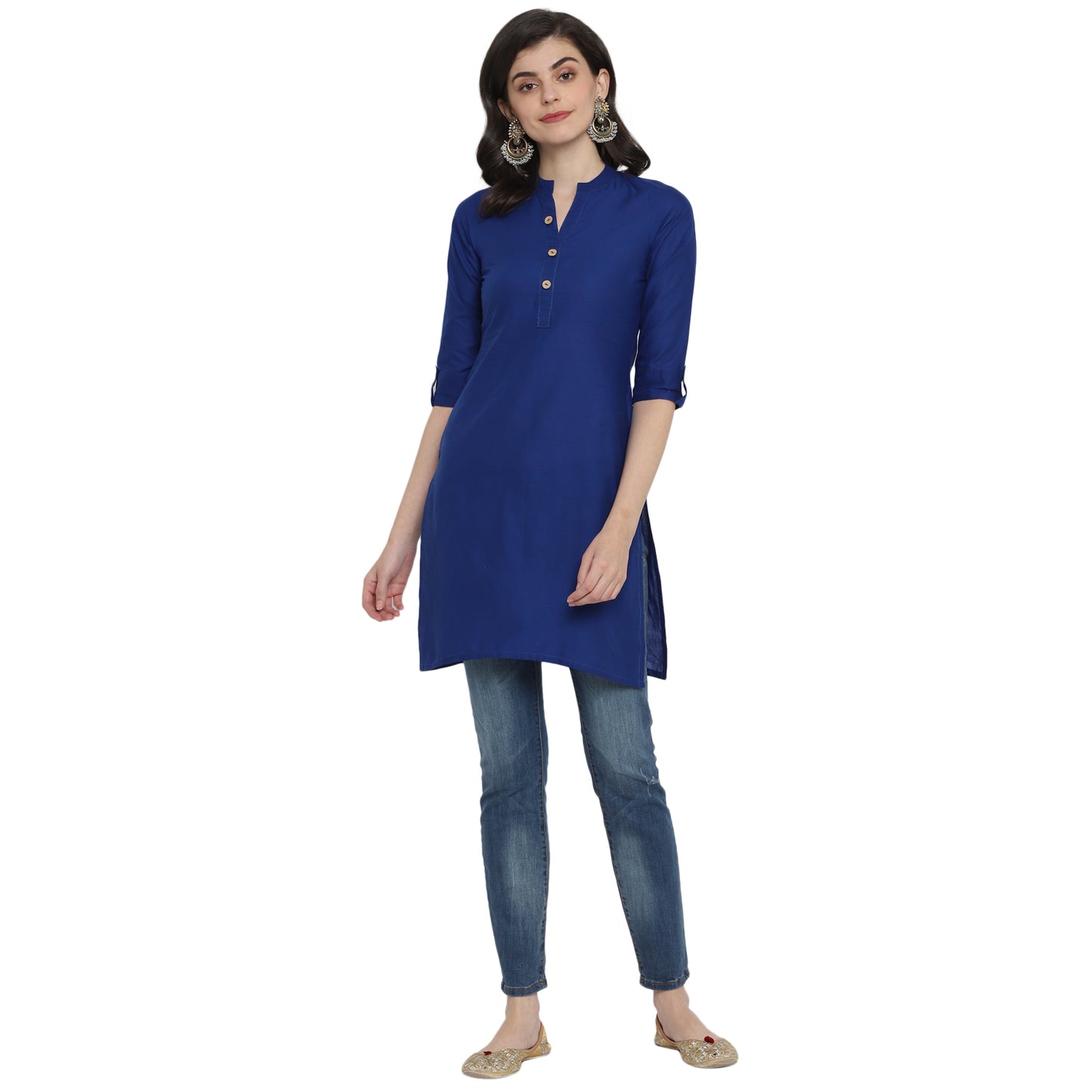 Cotton Kurti with Traditional Sleeves for Women