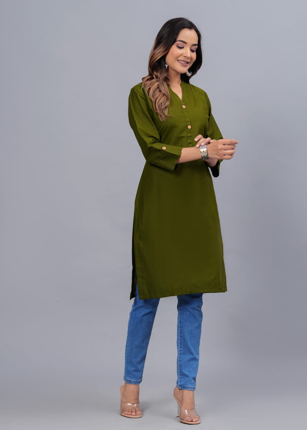 Cotton Kurti with Traditional Sleeves for Women