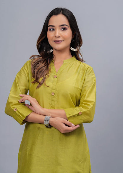 Cotton Kurti with Traditional Sleeves for Women