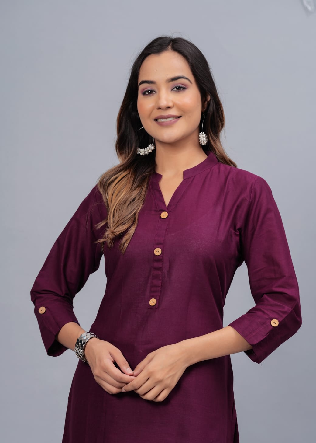 Cotton Kurti with Traditional Sleeves for Women