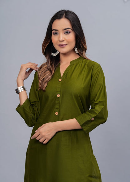 Cotton Kurti with Traditional Sleeves for Women