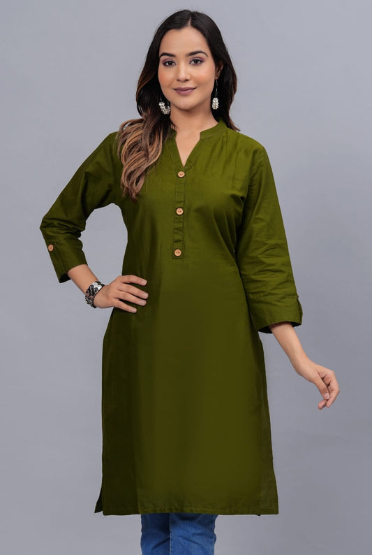 Cotton Kurti with Traditional Sleeves for Women