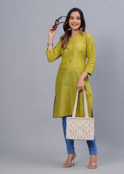 Cotton Kurti with Traditional Sleeves for Women