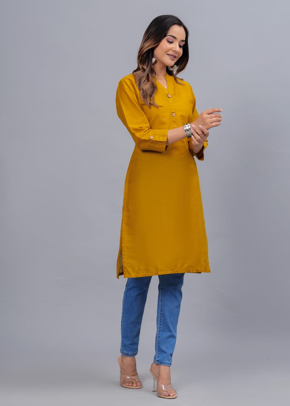 Cotton Kurti with Traditional Sleeves for Women